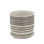 Sagebrook Home 15784-01 5" Aztec Planter with Saucer, Beige