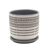 Sagebrook Home 15784-02 6" Aztec Planter with Saucer, Gray