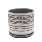 Sagebrook Home 15784-02 6" Aztec Planter with Saucer, Gray
