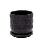 Sagebrook Home 5" Bubble Planter W. Saucer, Black