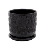 Sagebrook Home 15785-02 6" Bubble Planter with Saucer, Black