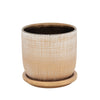 Sagebrook Home 15793-01 5" Textured Planter With Saucer, Gold