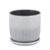 Sagebrook Home 6" Textured Planter With Saucer, Silver