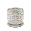 Sagebrook Home 5" Wiggly Planter W/ Saucer, Beige