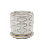 Sagebrook Home 5" Wiggly Planter W/ Saucer, Beige