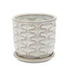 Sagebrook Home 15797-02 6" Wiggly Planter with Saucer, Beige