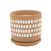 Sagebrook Home 15802-02 6" Painted Planter with Saucer, Brown