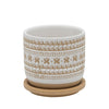 Sagebrook Home 15803-01 5" Daisy Planter with Saucer, Brown