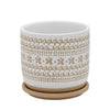 Sagebrook Home 15803-02 6" Daisy Planter with Saucer, Brown