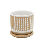 Sagebrook Home 15804-01 5" Wave Planter with Saucer, Brown