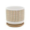 Sagebrook Home 6" Wave Planter W/ Saucer, Brown