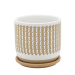 Sagebrook Home 6" Wave Planter W/ Saucer, Brown