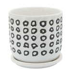 Sagebrook Home 15806-02 6" Aztec Planter with Saucer, Black