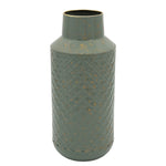 Sagebrook Home Metal 14"H Textured Vase, Green