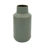 Sagebrook Home Metal 12"H Textured Vase, Green