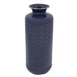 Sagebrook Home Metal 16"H Diamond Vase, Blue