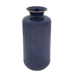 Sagebrook Home Metal 14"H Diamond Vase, Blue