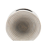 Sagebrook Home 15816-02 9" H Metal Round Vase, White