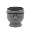 Sagebrook Home 6"H Face W/Glasses Planter, Gray