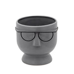 Sagebrook Home 6"H Face W/Glasses Planter, Gray