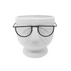 Sagebrook Home 6"H Face W/Glasses Planter, White