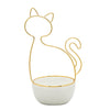 Sagebrook Home Decorative Ceramic 10``H Cat Trinket Tray, White