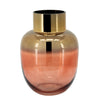 Sagebrook Home Glass 10"H Metallic Vase, Pink/Gold