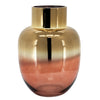 Sagebrook Home Glass 12"H Metallic Vase, Pink/Gold