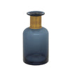 Sagebrook Home 15837-01 Glass 9" H Vase with Gold Band, Blue