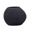 Sagebrook Home Glass 8"H Textured Vase, Black