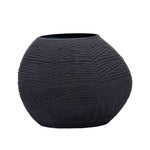 Sagebrook Home Glass 8"H Textured Vase, Black