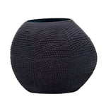 Sagebrook Home Glass 10"H Textured Vase, Black