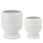 Sagebrook Home 15839 6"/7" Face Planter, White, Set of 2