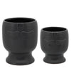 Sagebrook Home 15840 6"/7" Face Planter, Black, Set of 2