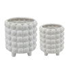 Sagebrook Home Set of 2, 6/8" Bubble Planters, Matte White