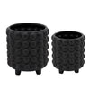 Sagebrook Home Set of 2, 6/8" Bubble Planters, Matte Black