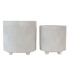 Sagebrook Home 15848-05 6"/8", Textured Planters, Matte White, Set of 2