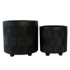 Sagebrook Home 15848-06 6"/8" Textured Planters, Matte Black, Set of 2