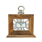 Sagebrook Home 15863-03 12" X 13" Mango Wood Table Clock, Natural