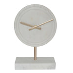 Sagebrook Home Marble 9`` Round Table Clock, White