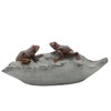 Sagebrook Home 15876-02 13" Resin Bird Feeder with Frogs, Gray