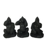 Sagebrook Home Resin, Set of 3 Hear, Speak, See No Evil Monkeys, Black