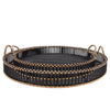 Sagebrook Home Set of 2 Bamboo 24/30`` Round Trays, Black