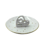 Sagebrook Home 15881-01 5" Trinket Cut-Out Hearts Tray, White