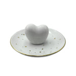 Sagebrook Home 15882-01 5" Trinket Heart Tray, White
