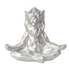 Sagebrook Home Resin 7" Yoga Lion, Silver