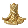 Sagebrook Home Resin 7" Yoga Lion, Gold
