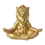 Sagebrook Home Resin 7" Yoga Lion, Gold