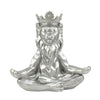 Sagebrook Home Resin 7" Yoga Lion W/ Crown, Silver