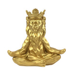 Sagebrook Home Resin 7" Yoga Lionw/Crown, Gold